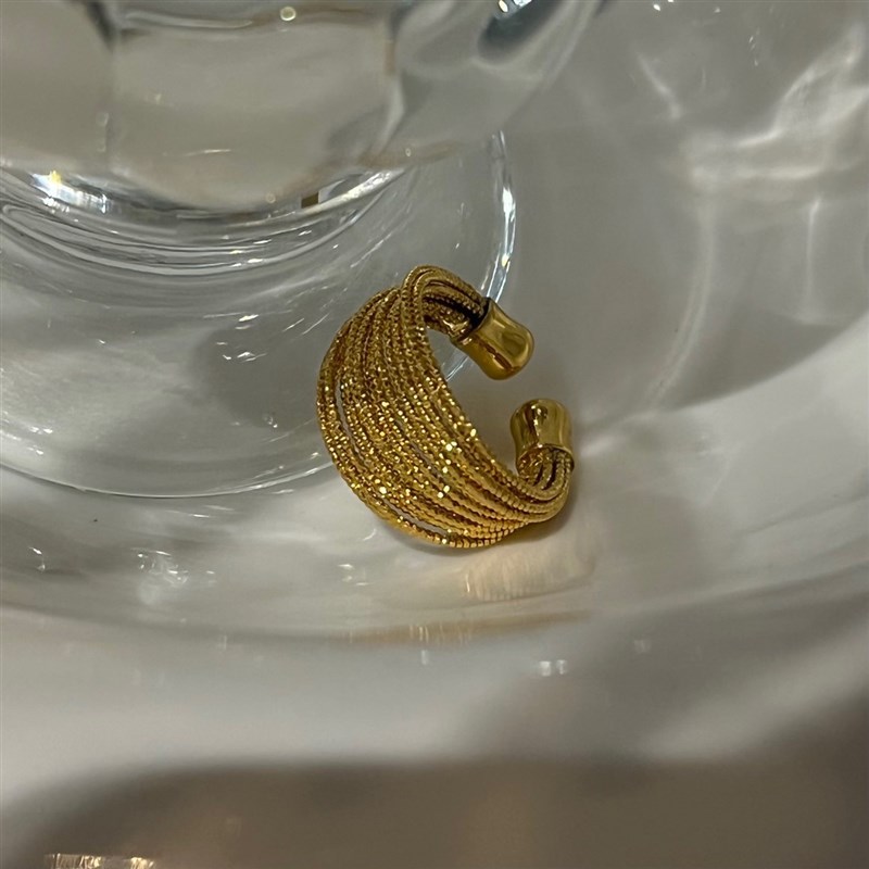 客订留仓高端定制可水洗多层次质感复F古金丝戒指食指洋气时髦指