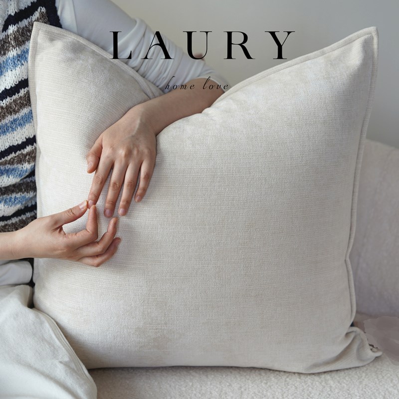 天鹅绒轻奢超柔枕q头套抱枕简约大靠背垫客厅丝绒纯色沙发靠