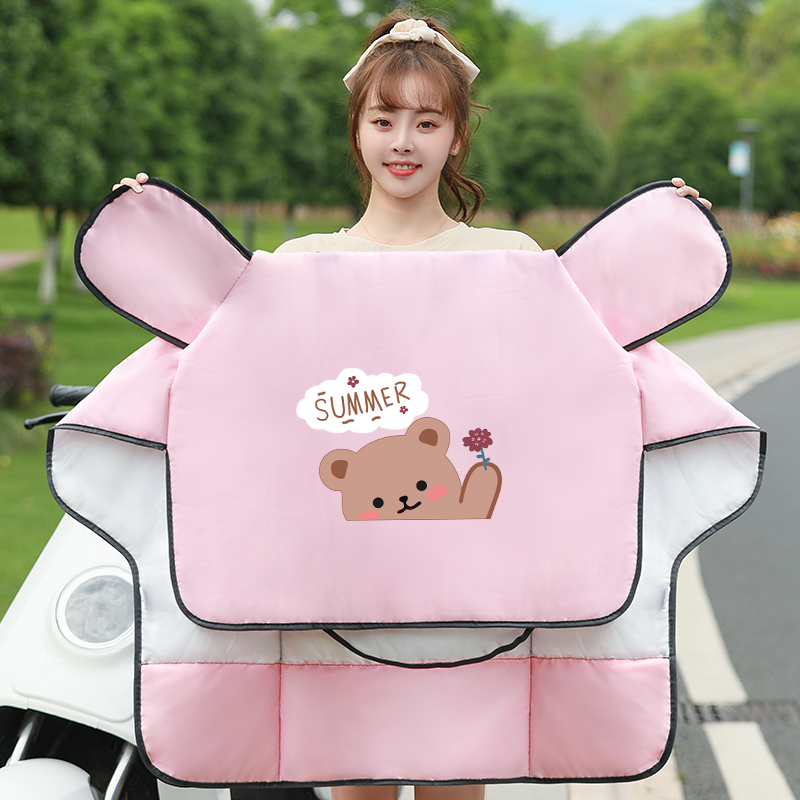 电动车挡风被春秋四季防水防风遮阳罩小型L电瓶电车防晒罩夏季薄