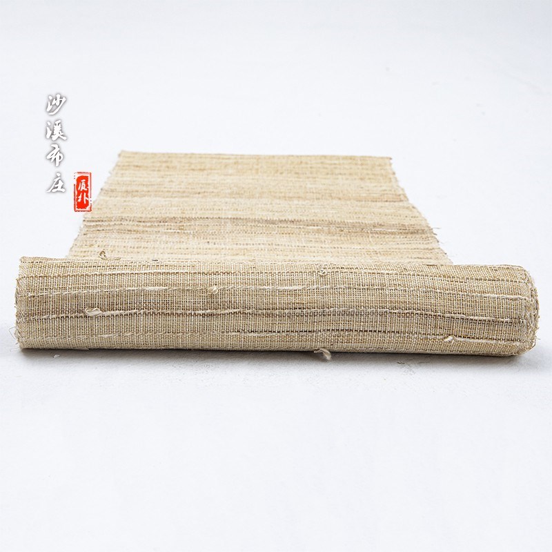 日式手工干泡茶席布麻q类桌布浅棕色古风装饰禅意茶席 苎麻桌布