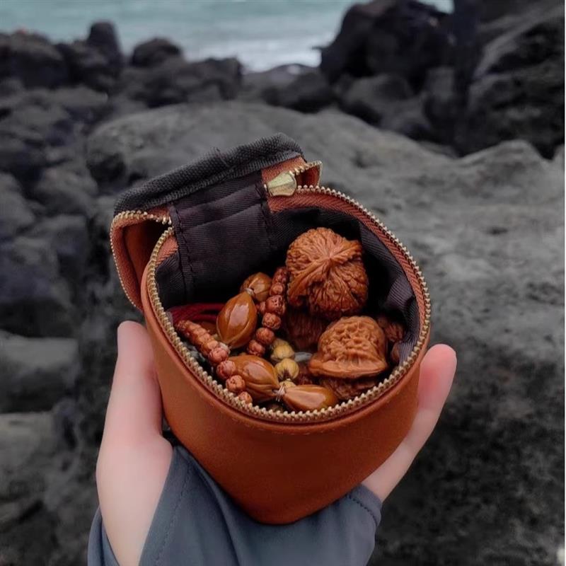 【行业热销】文玩收纳袋麂皮覆古拉炼手串收纳包小巧袋核桃盘珠袋