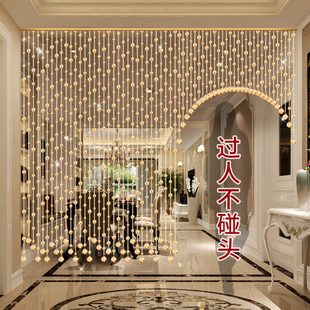 饰珠帘客厅窗帘水晶过道隔断帘免打孔玄关挂帘新款 装 帘子家用门帘