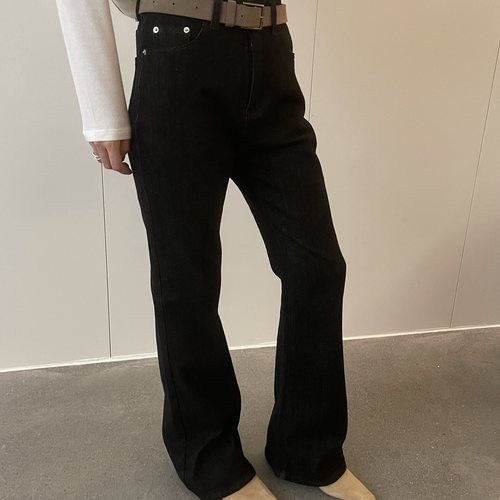 WELOVER-级简约原色水洗复古经典显瘦高腰修身微喇牛仔裤97014-1