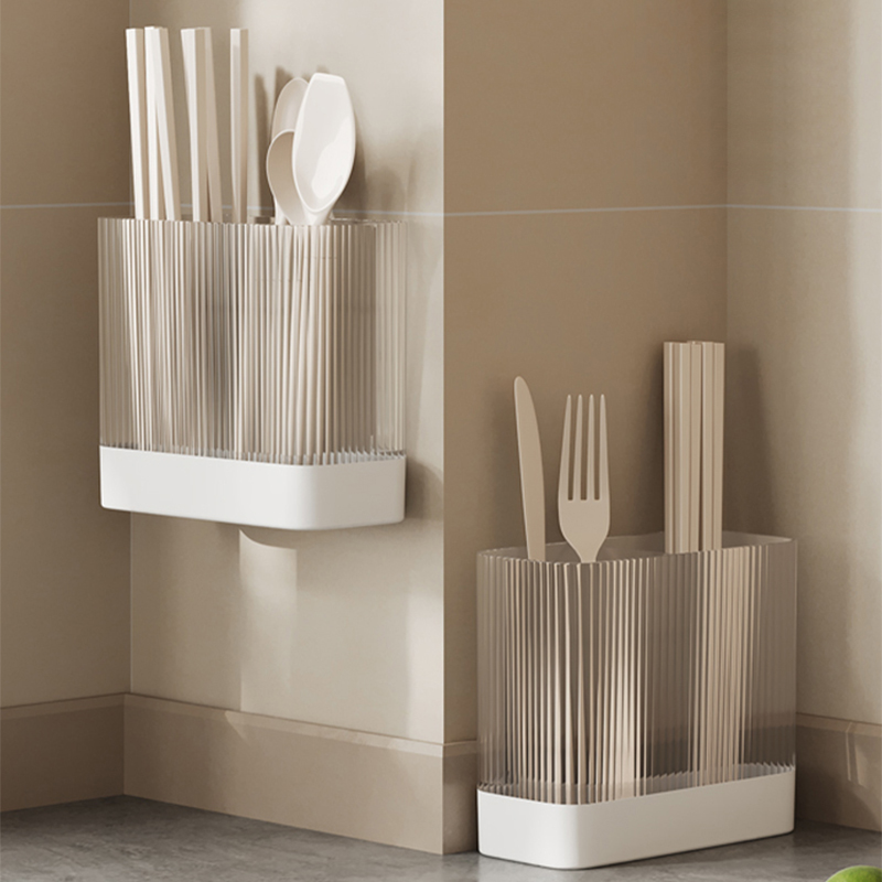 沥水筷子收纳盒壁挂式p筷子筒家用筷笼厨房快子勺子筷篓台面置物