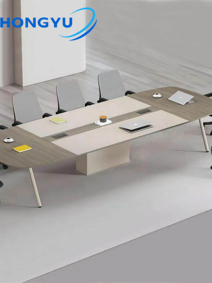 新款 会议桌长桌桌椅组合多人现代简约大型洽谈办公桌桌子长方形