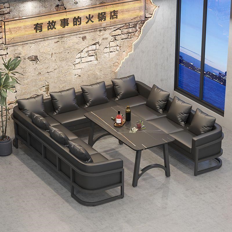 酒吧桌椅组合火锅卡座烧烤店火锅餐厅商用U型休息区接待工业沙发