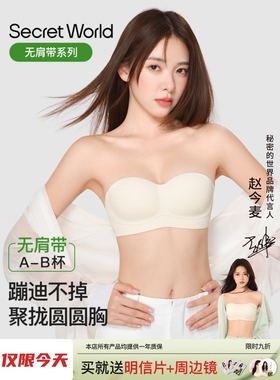 【赵今麦同款】SecretWorld无肩带抹胸内衣女小胸聚拢防滑文胸罩