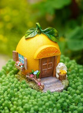 美梦成真小房子橙屋庭院花园盆景微景观美化装饰汽车生日礼物