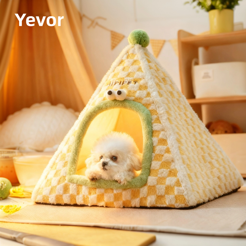 狗窝猫窝冬季室内保暖封闭式四季通用小狗帐篷小型犬狗屋毛绒垫子