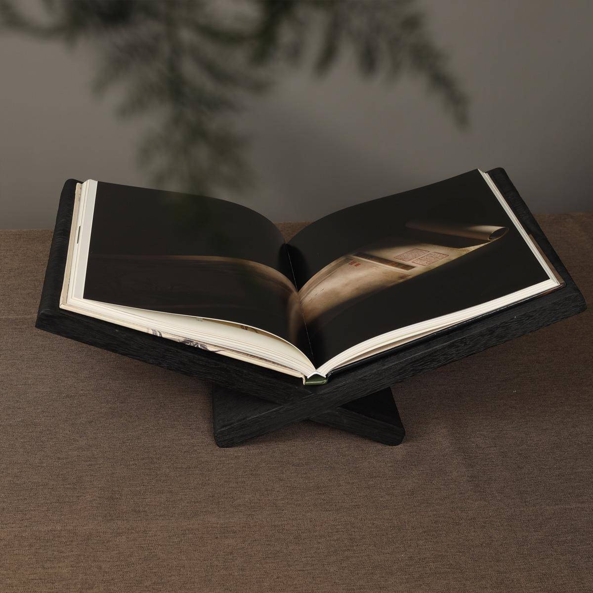 现代诧寂新中式碳化木杂志架书架样板间售楼处书房会所餐厅装饰品