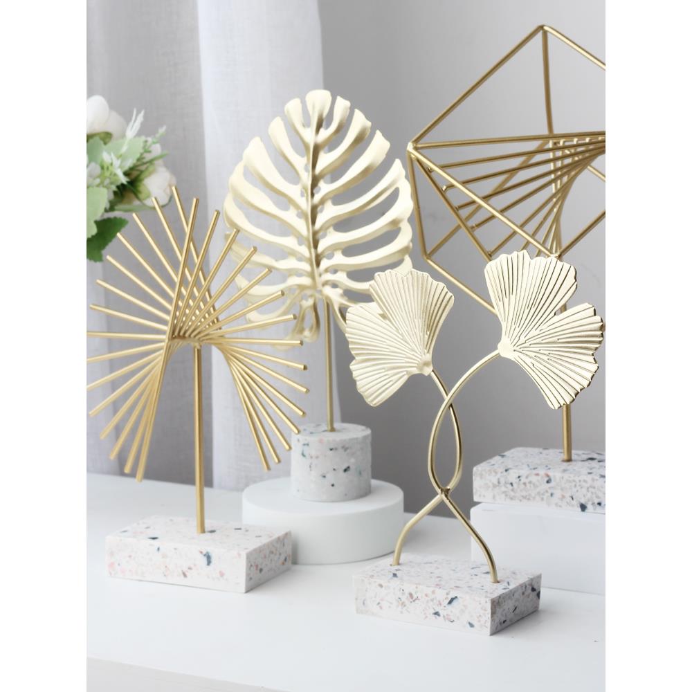 热造北欧铁艺龟背竹小摆件玄关客厅电视柜酒柜办公室创意家居装饰