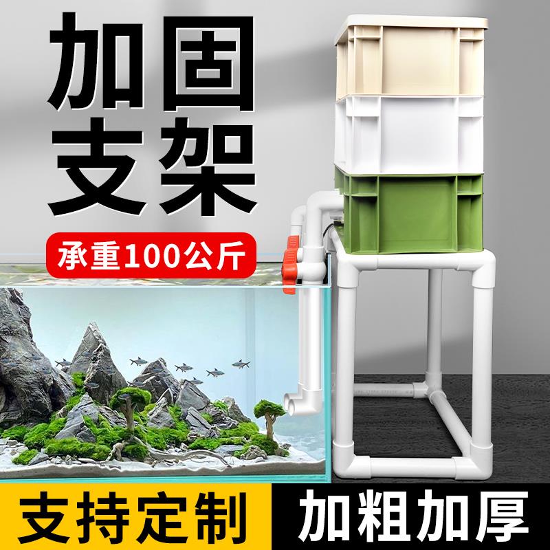 鱼缸周转箱支撑架外置过滤箱支架底座鱼池鱼盆过滤diy自制PVC架子