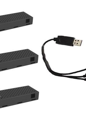 FIREFOX C129 C129V2直升机配件3.7V 350mAh USB充电器一充三电池