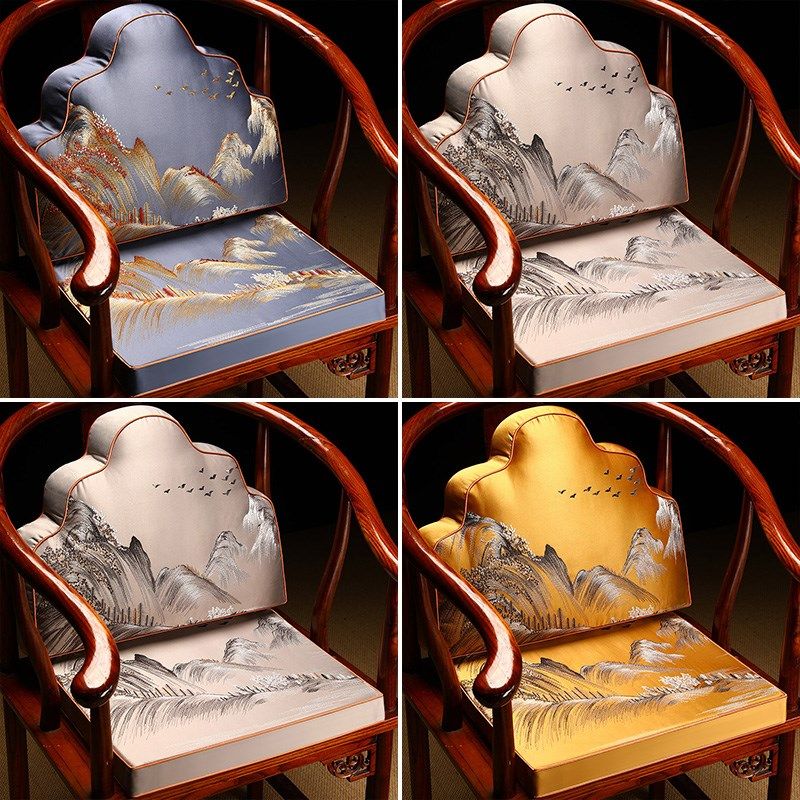 中式沙发坐垫靠背一体实木椅子垫靠山靠枕罗汉床圈椅茶椅座垫靠垫