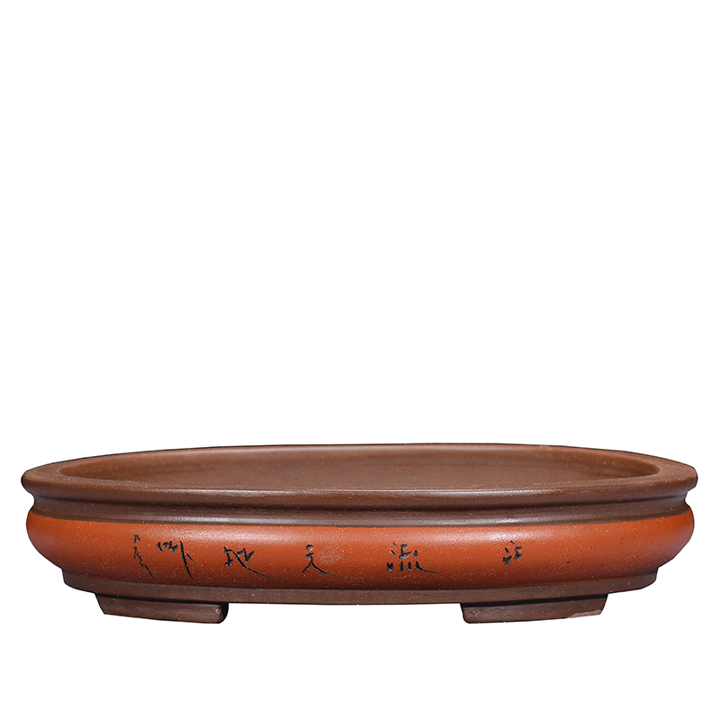 宜兴紫砂精品吸水石假山菖蒲椭圆形水底盆景花盆阳台室内盆栽花盆