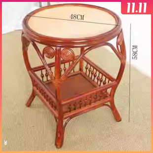 长方形藤编茶几圆形阳台小z桌子印尼手工藤条休闲简约家用