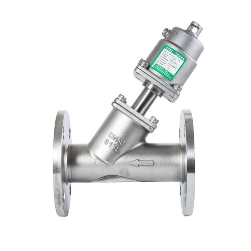 法兰气动角座蒸汽耐高温Y型切断DN 2 气控门