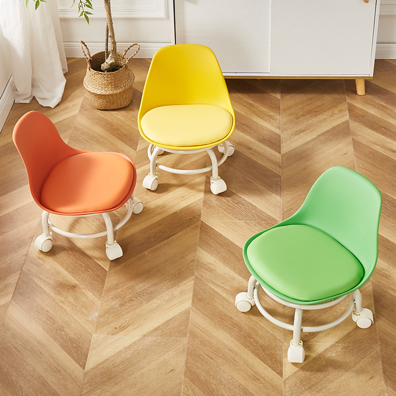 小凳子滑轮矮凳带万向轮学步凳子家用懒人轮滑美缝小椅子网红板凳