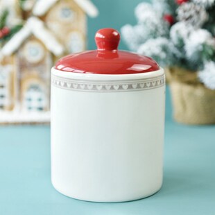 圣诞礼物创意装饰陶瓷密封罐储物罐可爱的白糖饼干零食收纳罐子
