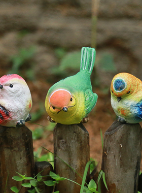仿真小鸟装饰品花园庭院户外装饰院子田园风微景观动物园艺小摆件