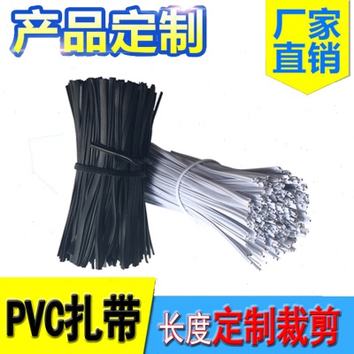 扎带包胶铁丝15厘米园艺扎线包塑透明软镀锌丝0.45黑色扎线裁剪
