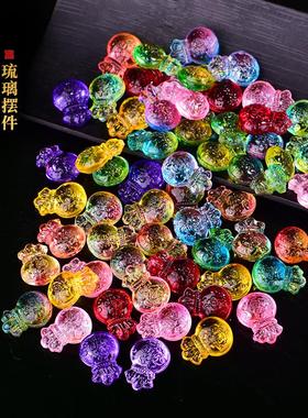 高档水晶琉璃钱袋子聚宝盆装饰物福袋招聚财摆件家居门店开业礼品