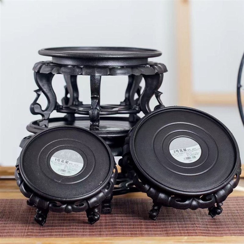 塑料仿实木花架花托底座鱼缸架花瓶底座奇石头摆件底座Y酒坛罐架