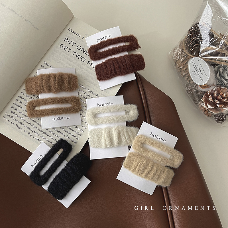 侧边毛绒发夹女刘海碎头发夹毛毛A发卡可爱日系毛茸儿童bb夹子头