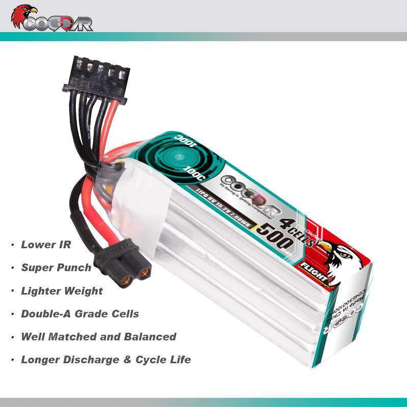 鹰氪CODDAR 500MAH 4S 15.2V 100C HV高倍率锂电池室内飞机LIPO