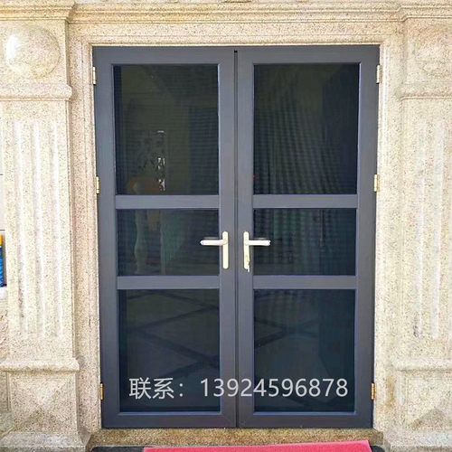 深圳厂家金刚网平开纱门铝合金防盗平开双门防蚊平开纱窗子母纱门