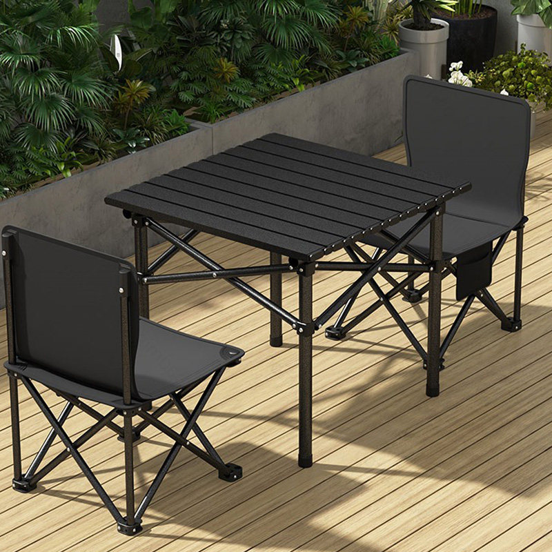 户外折叠桌子蛋卷桌铝合金烧烤桌露营用品野餐便携式桌椅套装组合
