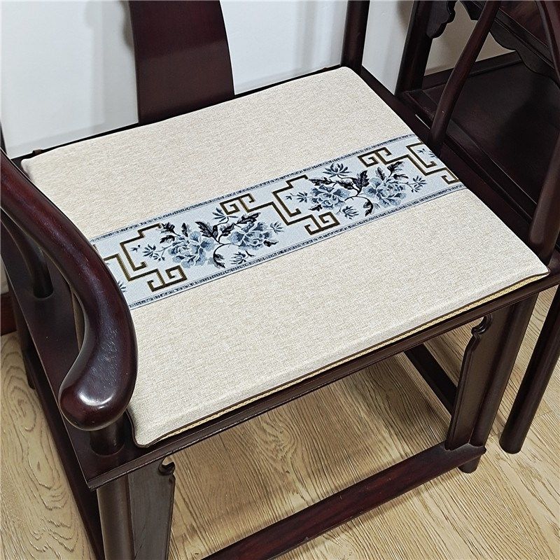 红木沙发坐垫中式椅垫棉麻罗汉床飘窗垫圈椅餐椅坐垫棕垫海绵定做