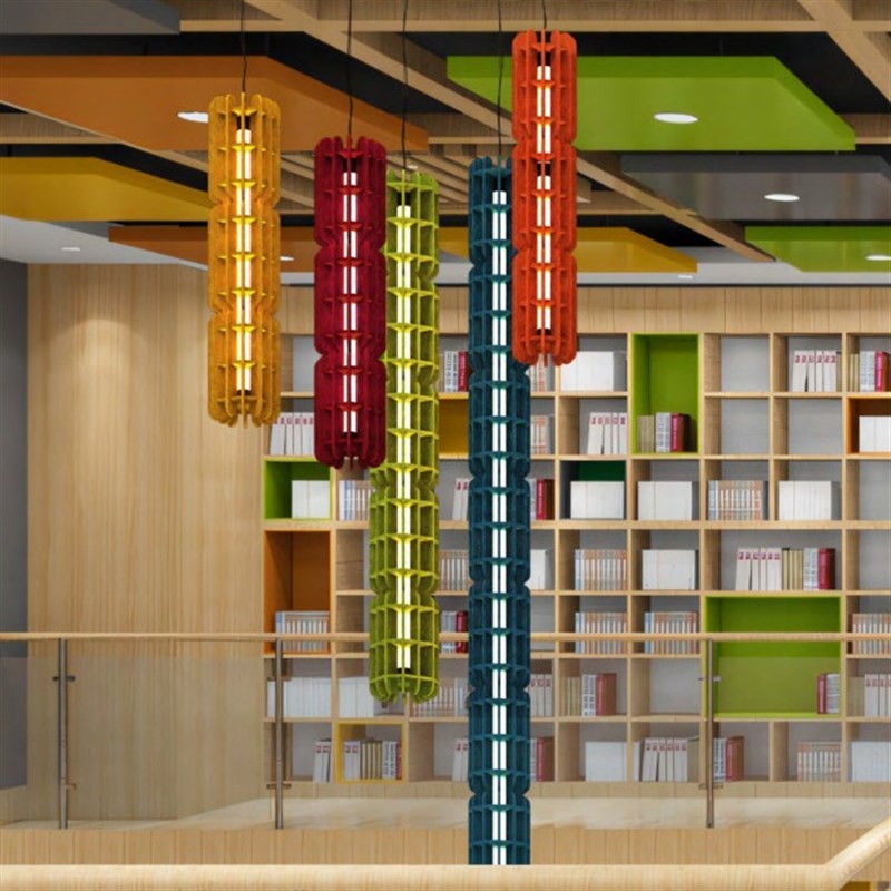 简约新中式吸音灯工x作会议室咖啡厅餐厅吊灯