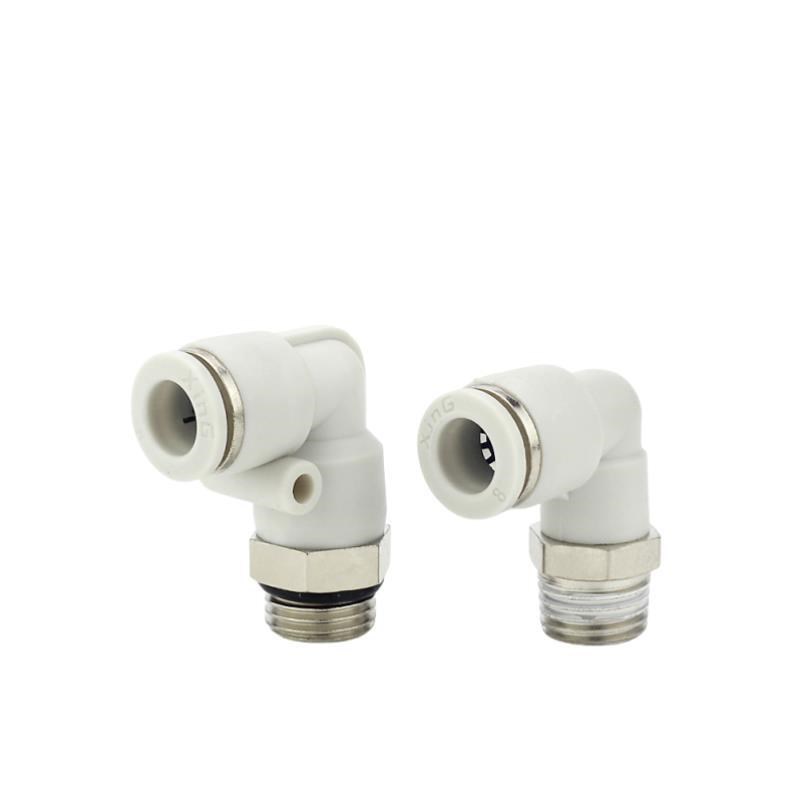 气动气管快速接e头快插接头螺纹弯头PL8-02 /4-M5/6-01/10-03 气