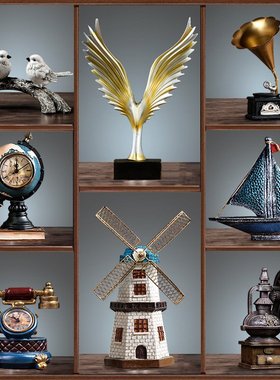 北欧简约复古小摆件客厅酒柜模型样板房电视柜餐厅乔迁新居装饰品