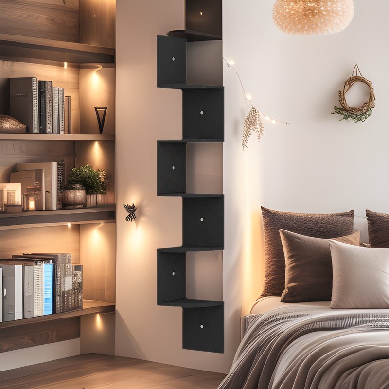 简易墙上置物架书架多层墙面收纳架创意壁挂装饰卧室客厅隔板架