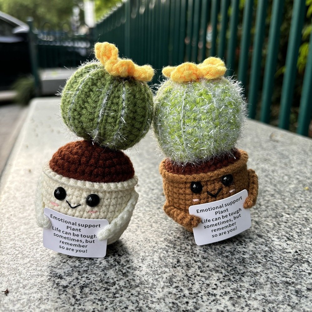 毛线钩织仙人球玩偶成品手工针织感情积极的植物搞怪多肉桌面摆件