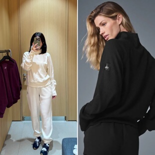 美国直邮ALO Yoga高领套头衫上衣长裤运动健身休闲华夫格套装女款