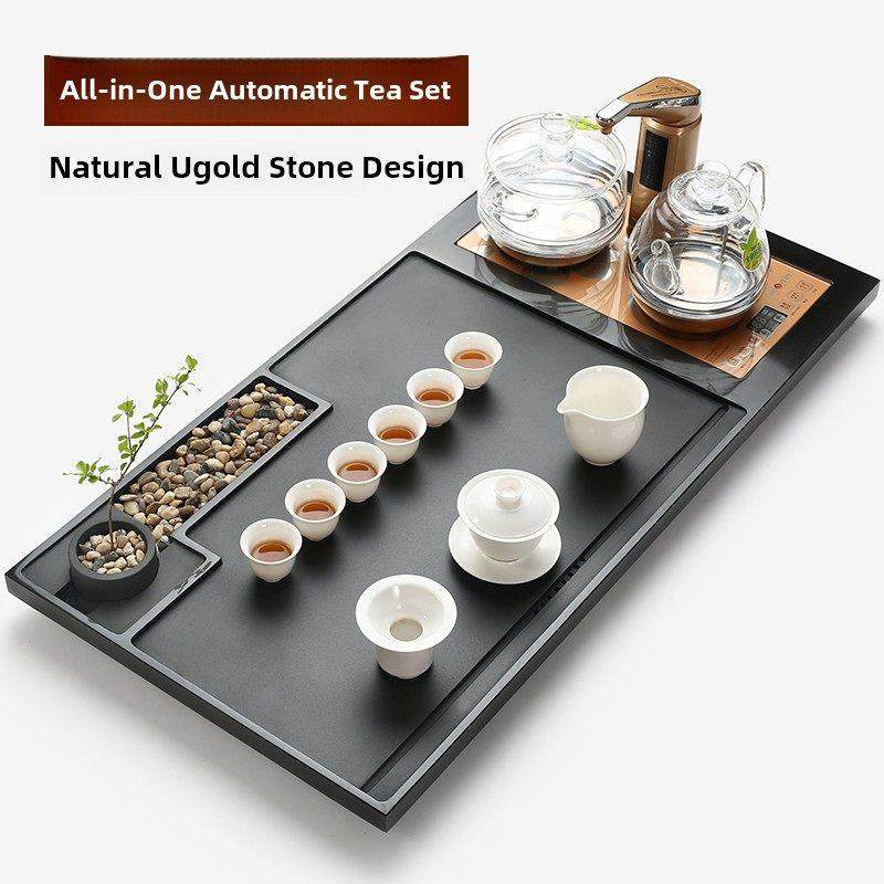 黑金石茶盘茶具家庭客厅办公室全自动一体式简单功夫茶道茶桌托盘,餐饮具,整套茶具,淘宝优惠券,粉丝福利购,淘宝优惠卷