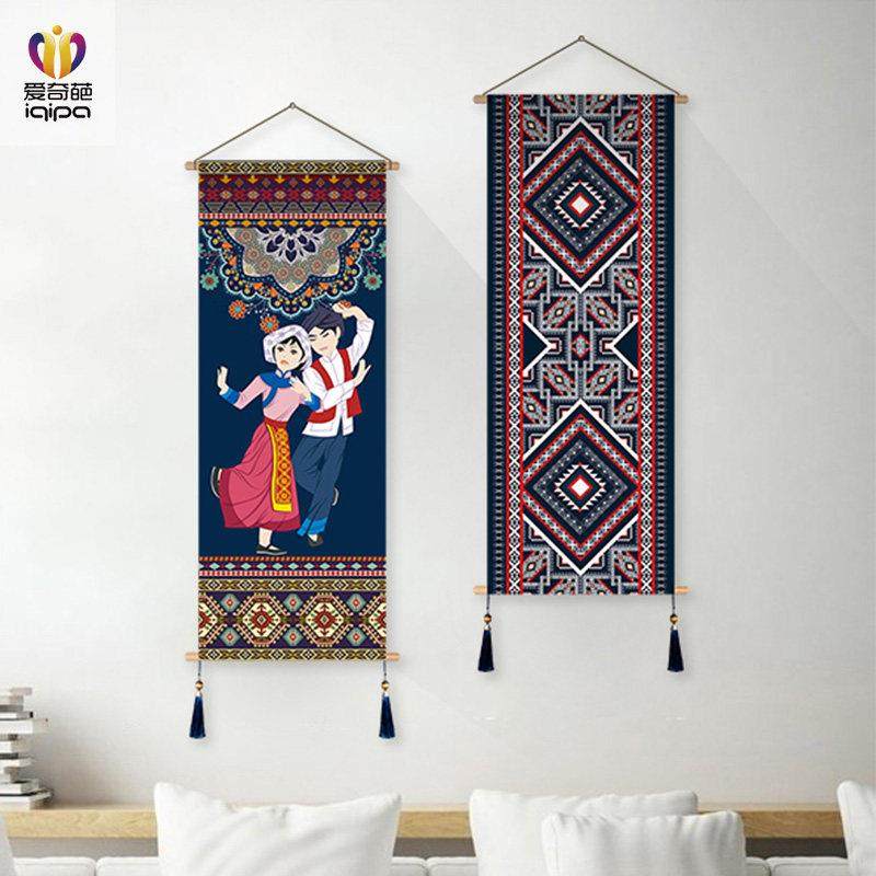 中式沙发背景墙挂画民族风民宿酒店壁画客厅装饰画布艺墙画挂画,家居饰品,现代装饰画,淘宝优惠券,粉丝福利购,淘宝优惠卷