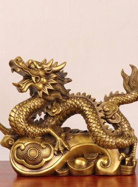 杨铜记 铜龙 金钱汉龙 家居办公室铜龙摆件厂家   如意龙