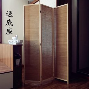 简约现代实木竹子隔断茶室客厅书房间隔日式 屏风隔断折屏中式 玄关