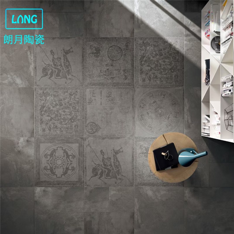 灰色水泥仿古砖瓷k砖中式客厅地砖庭院防滑地板砖600x600复古青砖