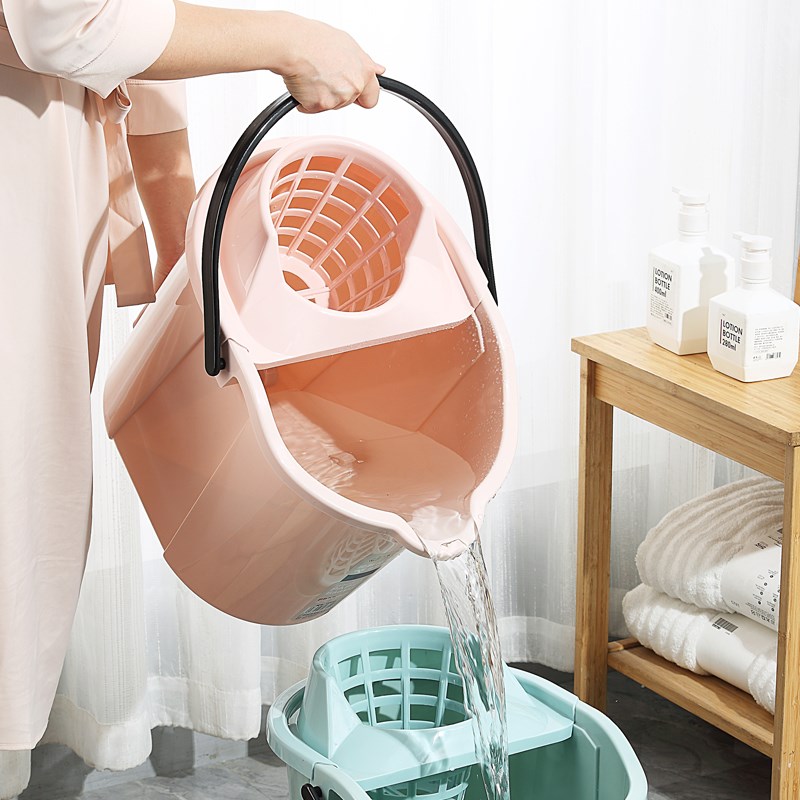 拖把桶带轮水桶地拖桶加厚透明家居拖地桶单桶免手洗墩布桶拖布桶