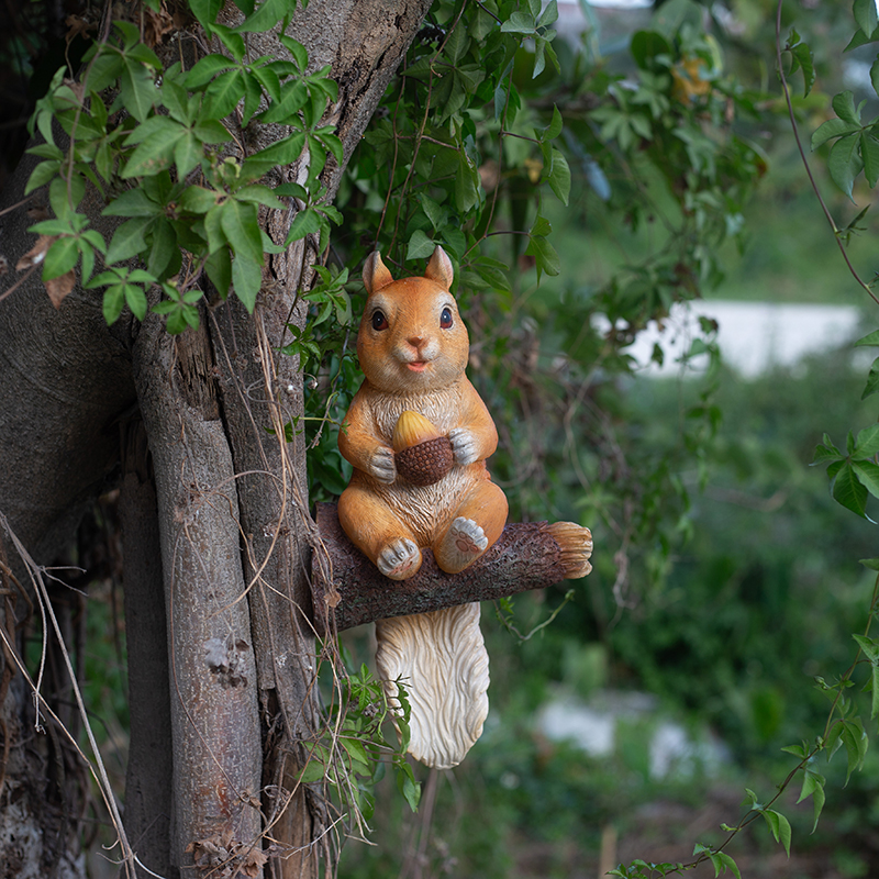 花园装饰树洞兔子树上挂件庭院园艺阳台装饰品摆件幼儿园墙壁挂饰