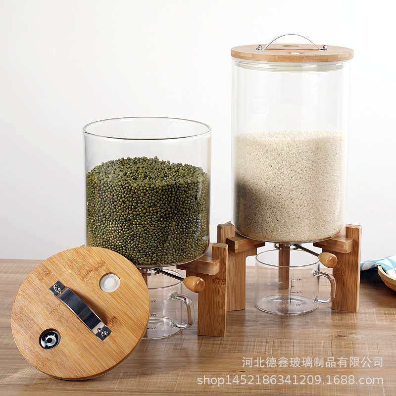 高硼硅玻璃计量米桶 杂粮储米箱 米缸大号防潮防虫杂粮储藏带底座,电子元器件市场,其它元器件,淘宝优惠券,粉丝福利购,淘宝优惠卷