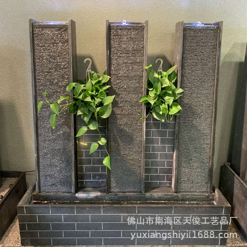 石雕水景喷泉鱼池摆件花岗岩景观工艺品阳台花园水景鱼池喷泉摆件
