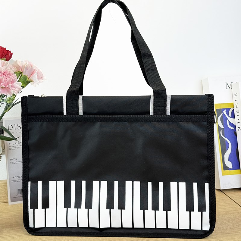 钢琴包包儿童琴键图案音乐手提袋琴谱收纳M书包学生上课补习包文