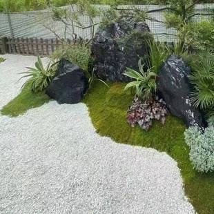 白色鹅卵石白色碎石铺路雪花白砾石园林景观枯山水白色水磨石子