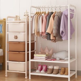 儿童衣柜家用卧室宝宝收纳柜现代简约晾衣架子简易挂衣落地收纳架